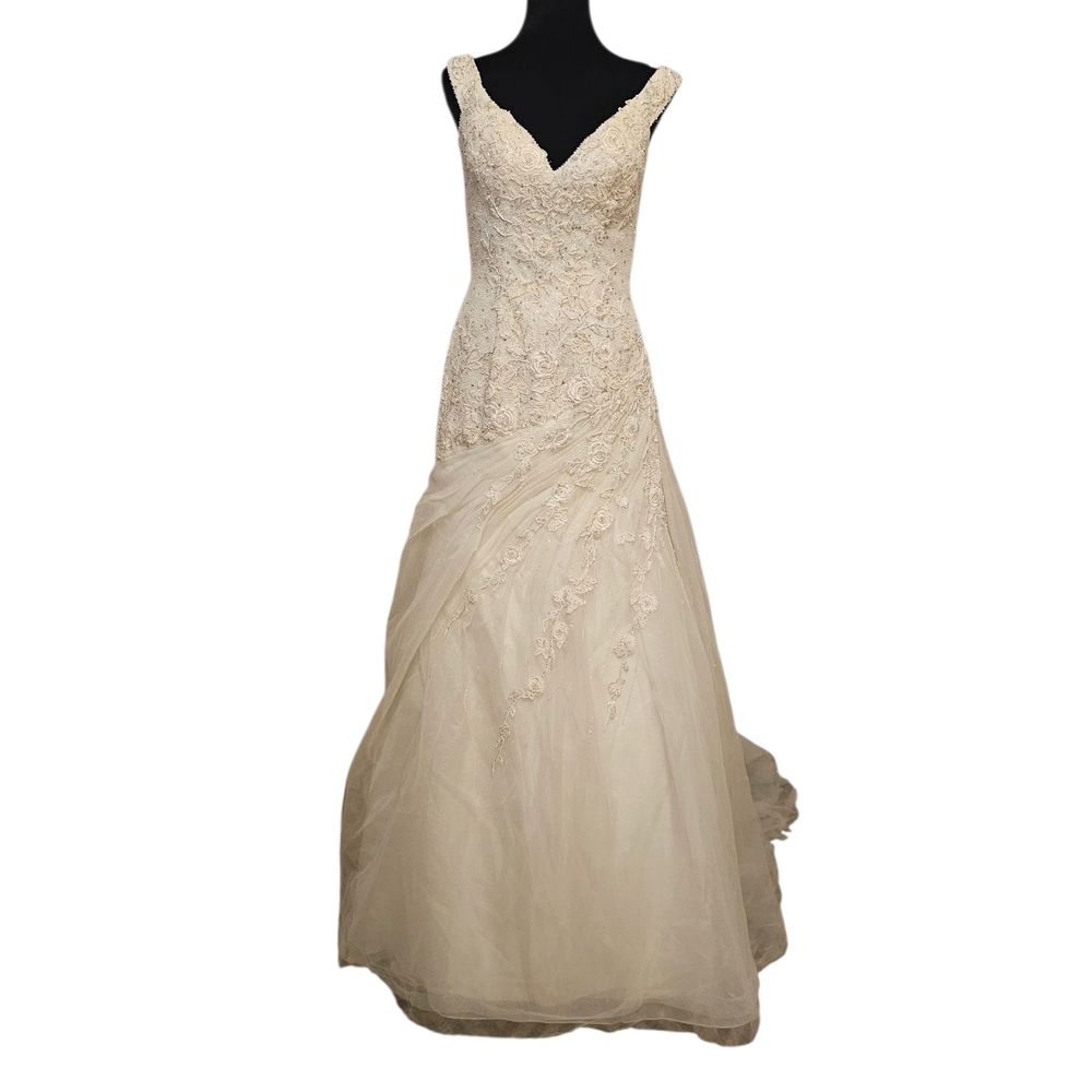 YSA Making‎ Cream Lace Wedding Dress 6